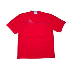 Vintage Kappa Blank V-Neck Soccer Jersey Red Size M